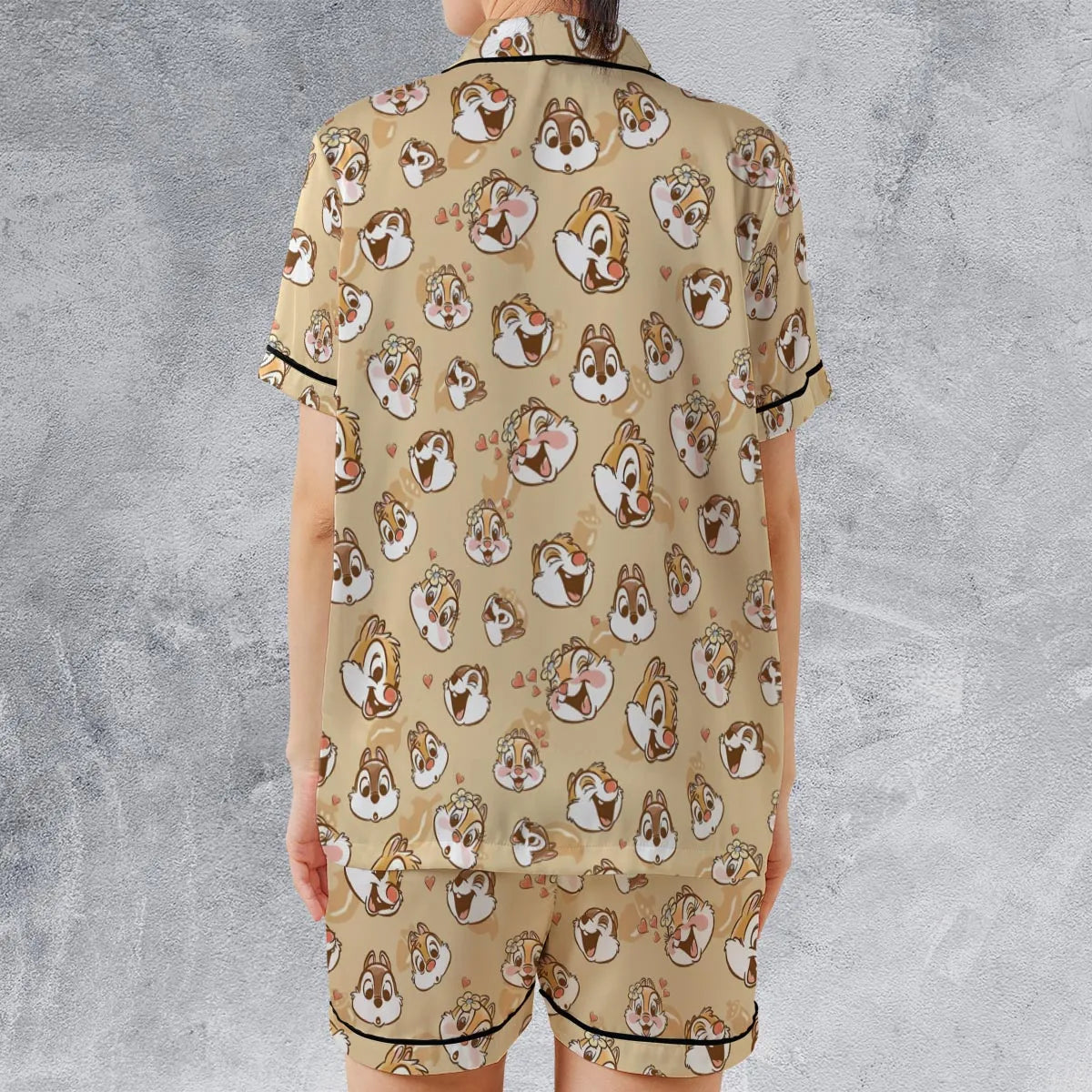 Satin Short-Sleeve Pajamas Set - J87DGVNE
