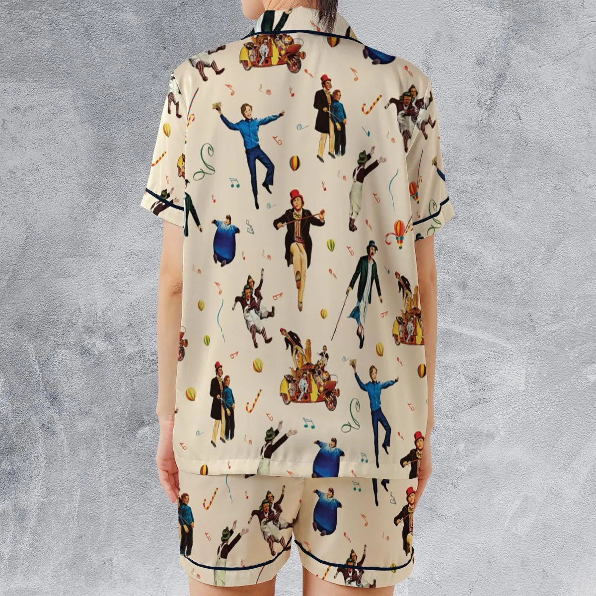 Satin Short-Sleeve Pajamas Set - 47P8H93C