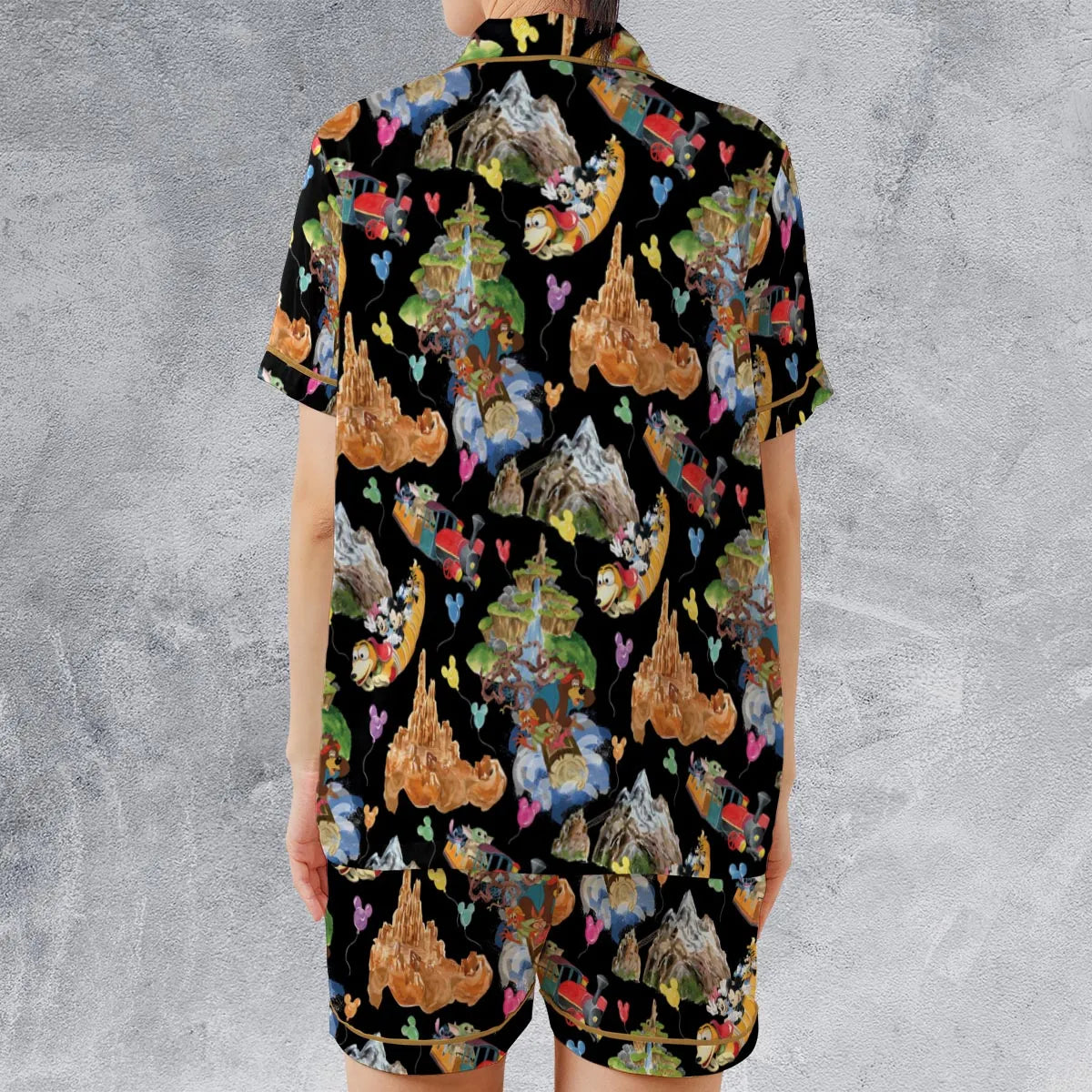 Satin Short-Sleeve Pajamas Set - 45SLBBBM