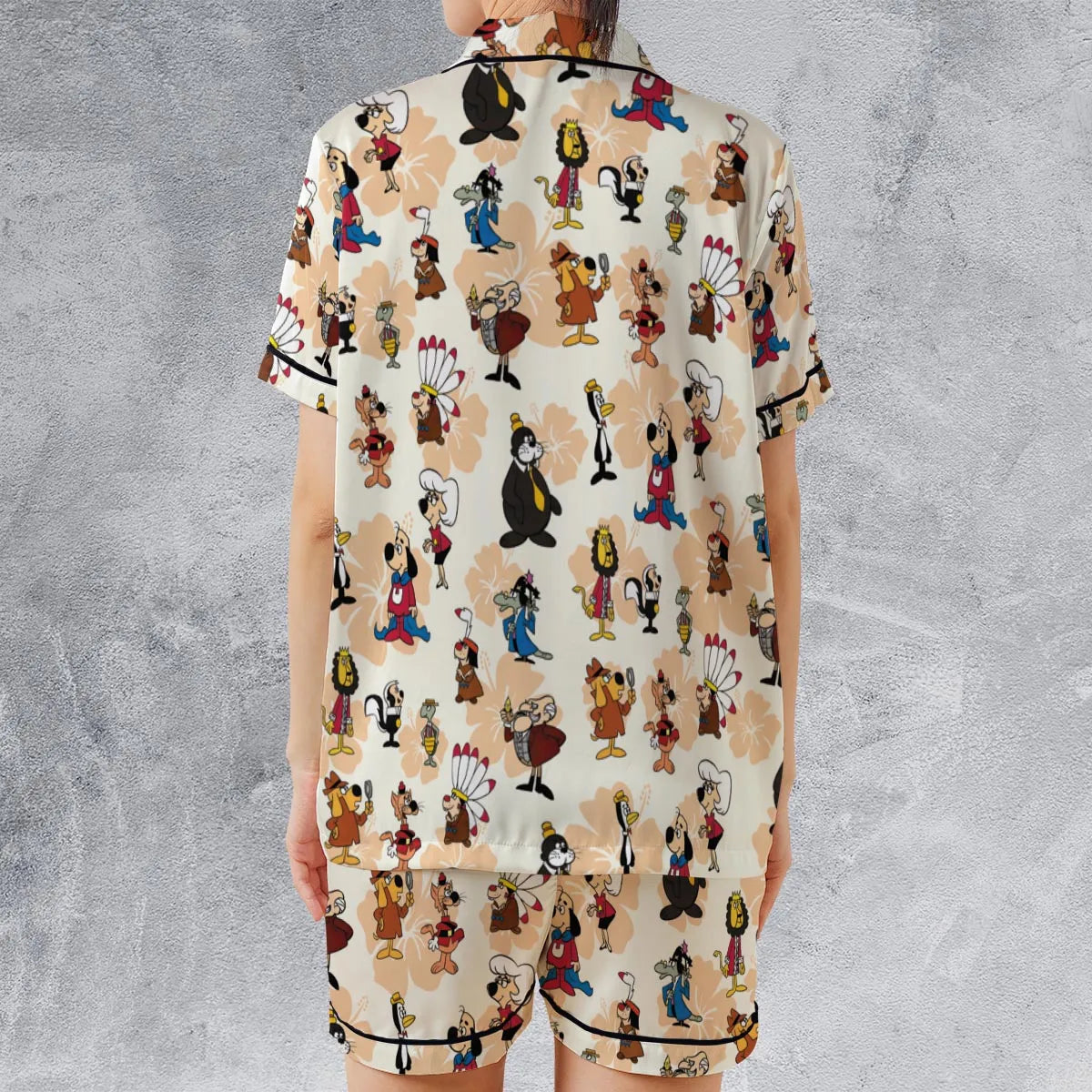 Satin Short-Sleeve Pajamas Set - TXDL6NYS