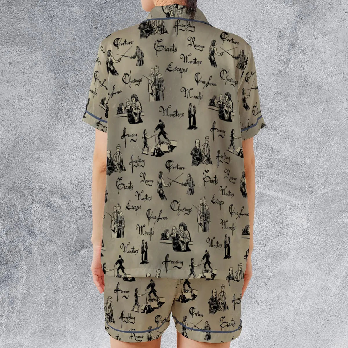 Satin Short-Sleeve Pajamas Set - TA7PEC9M