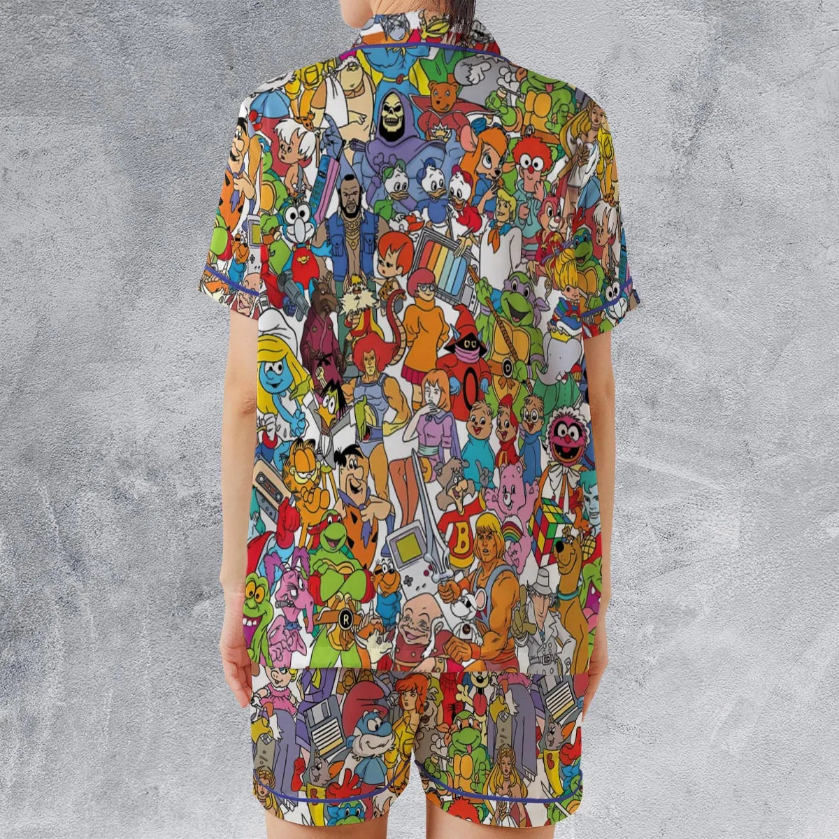 Satin Short-Sleeve Pajamas Set - R3AWSNXE