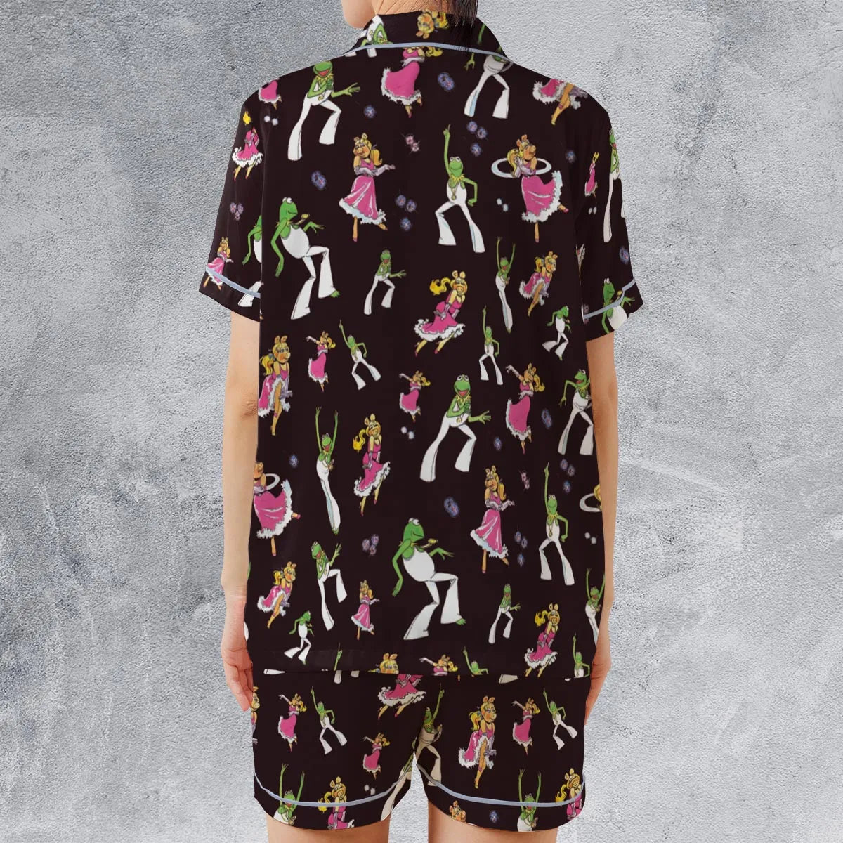 Satin Short-Sleeve Pajamas Set - V4QTWZB7