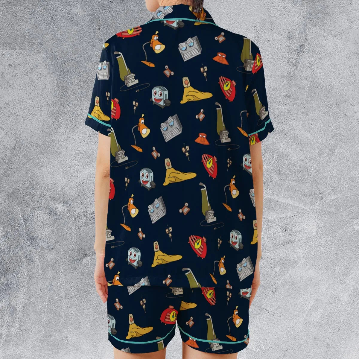 Satin Short-Sleeve Pajamas Set - 7JL6U9YB