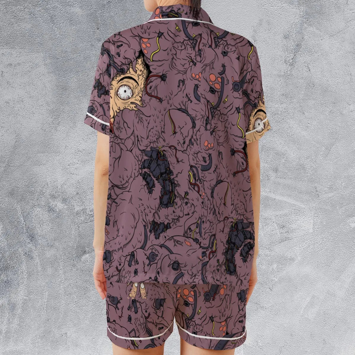 Satin Short-Sleeve Pajamas Set - 39WYKD5V