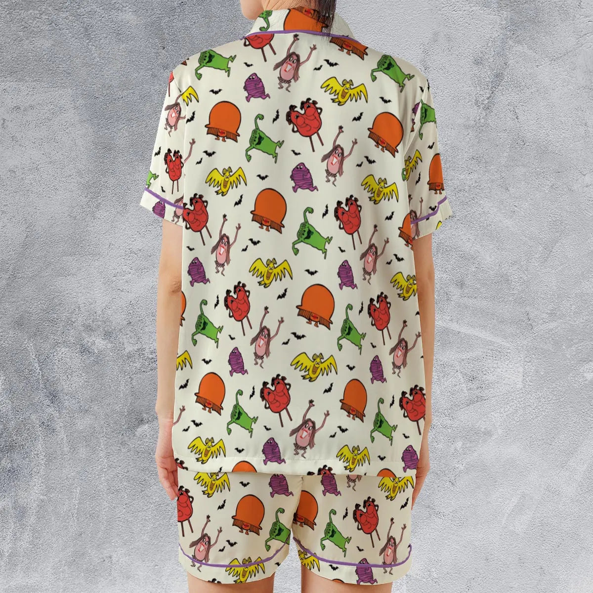 Satin Short-Sleeve Pajamas Set - 24FLGRVZ