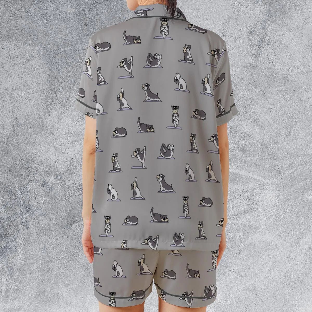 Satin Short-Sleeve Pajamas Set - 1UGVNTCC