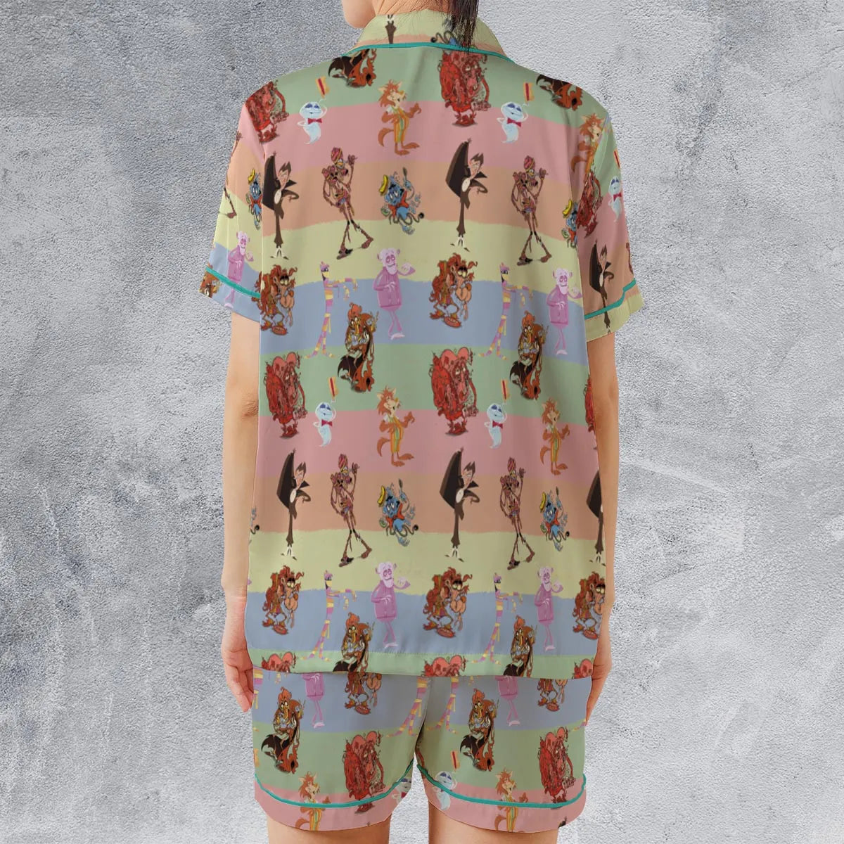 Satin Short-Sleeve Pajamas Set - MFGUBP2M