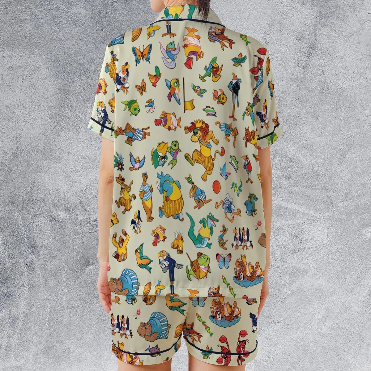 Satin Short-Sleeve Pajamas Set - DKV5XU9T