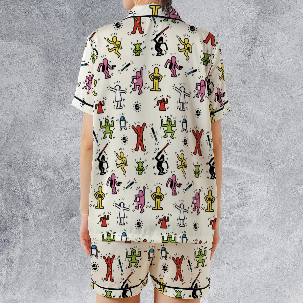 Satin Short-Sleeve Pajamas Set - 2E3KLZNR