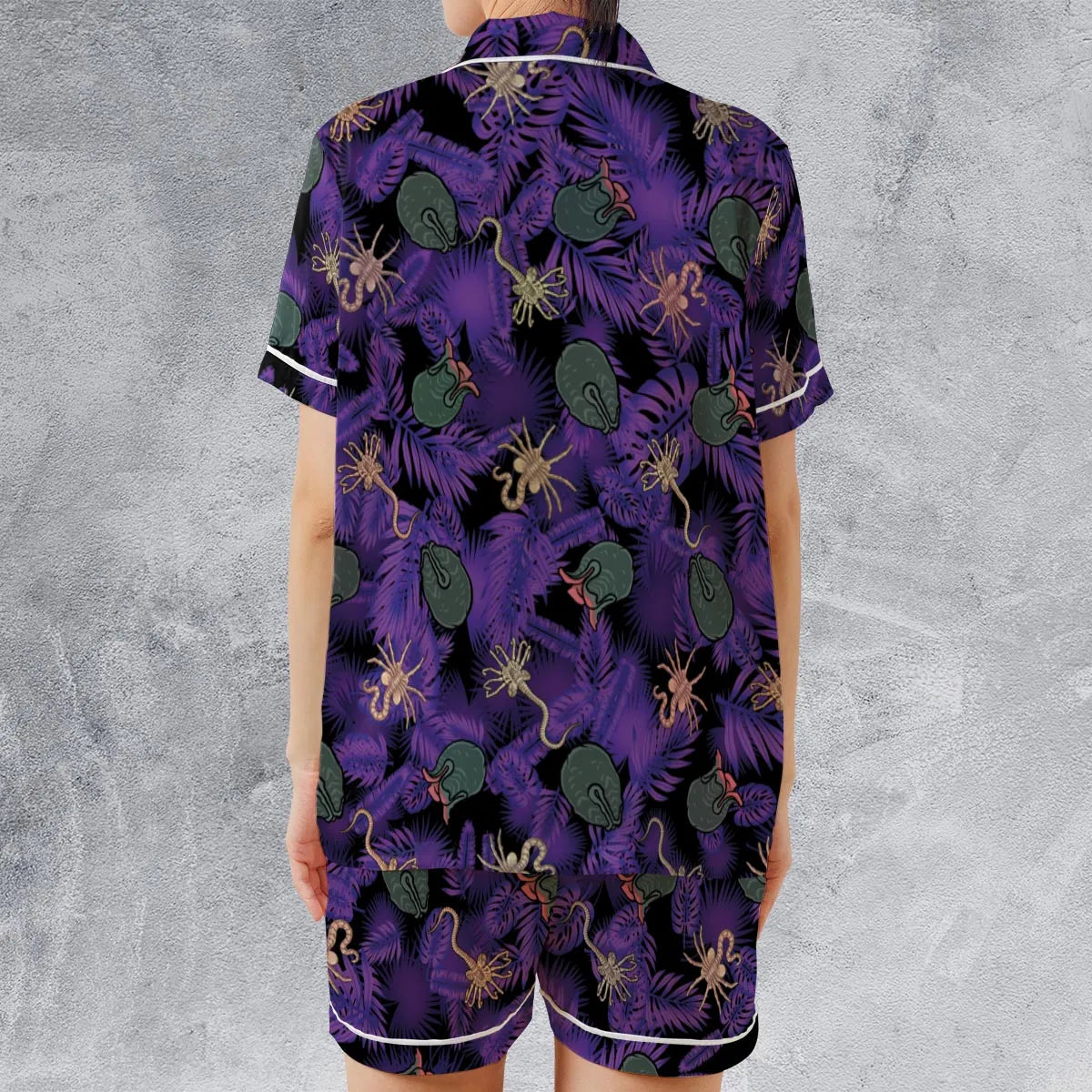 Satin Short-Sleeve Pajamas Set - KWG3MCBT
