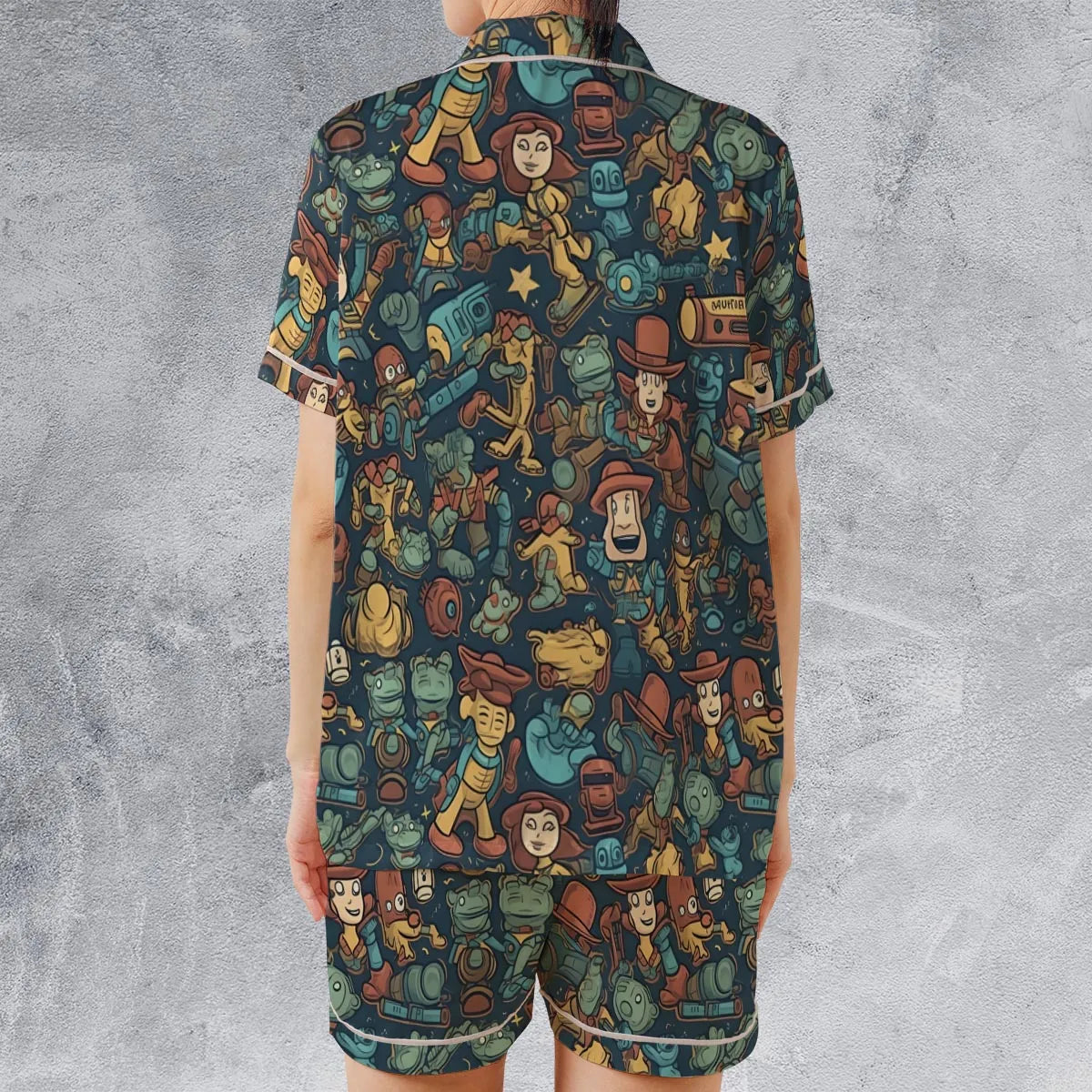 Satin Short-Sleeve Pajamas Set - R7YCWB8G