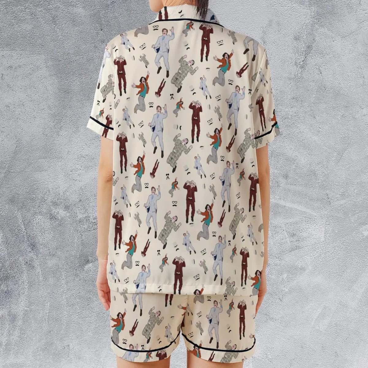 Satin Short-Sleeve Pajamas Set - Z9VFKE5E