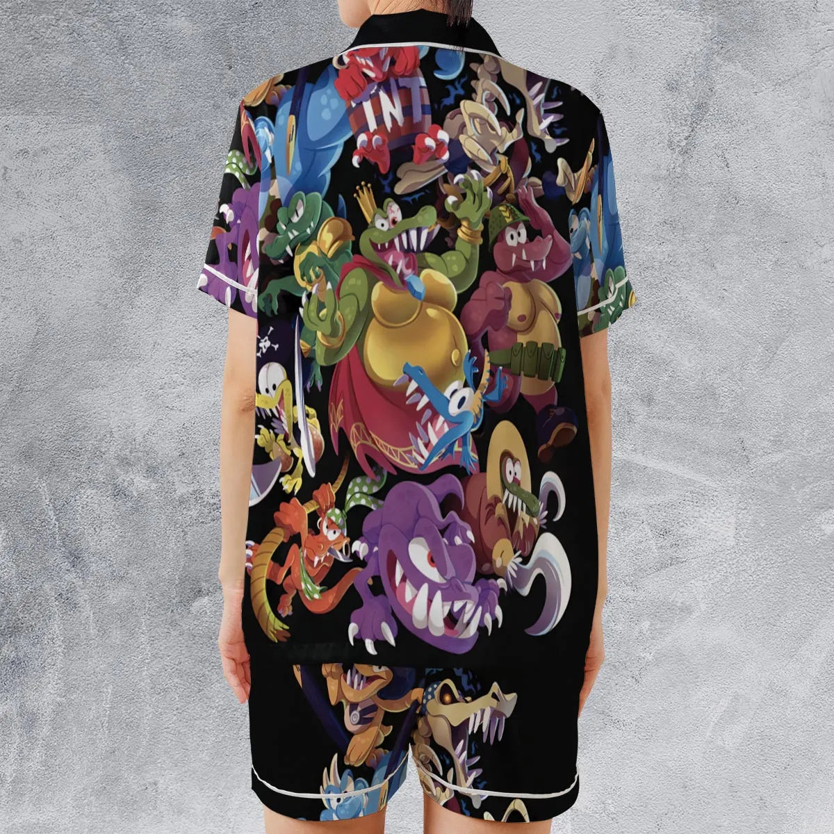 Satin Short-Sleeve Pajamas Set - BA9QM2BU