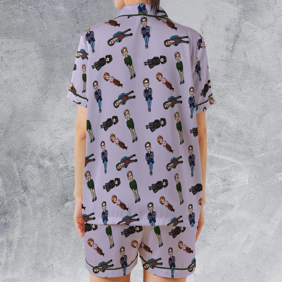 Satin Short-Sleeve Pajamas Set - DS8PZRYV
