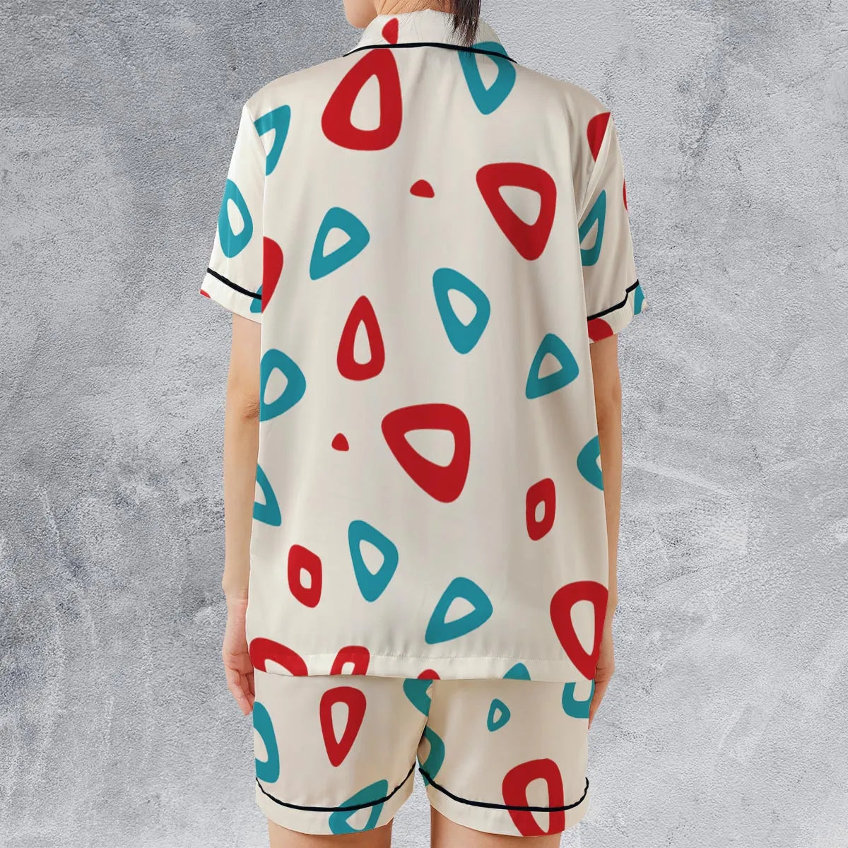 Satin Short-Sleeve Pajamas Set - W7J39RY9