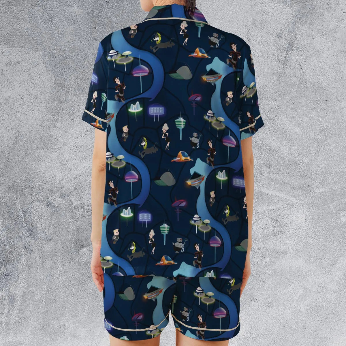 Satin Short-Sleeve Pajamas Set - RTXNXCPN