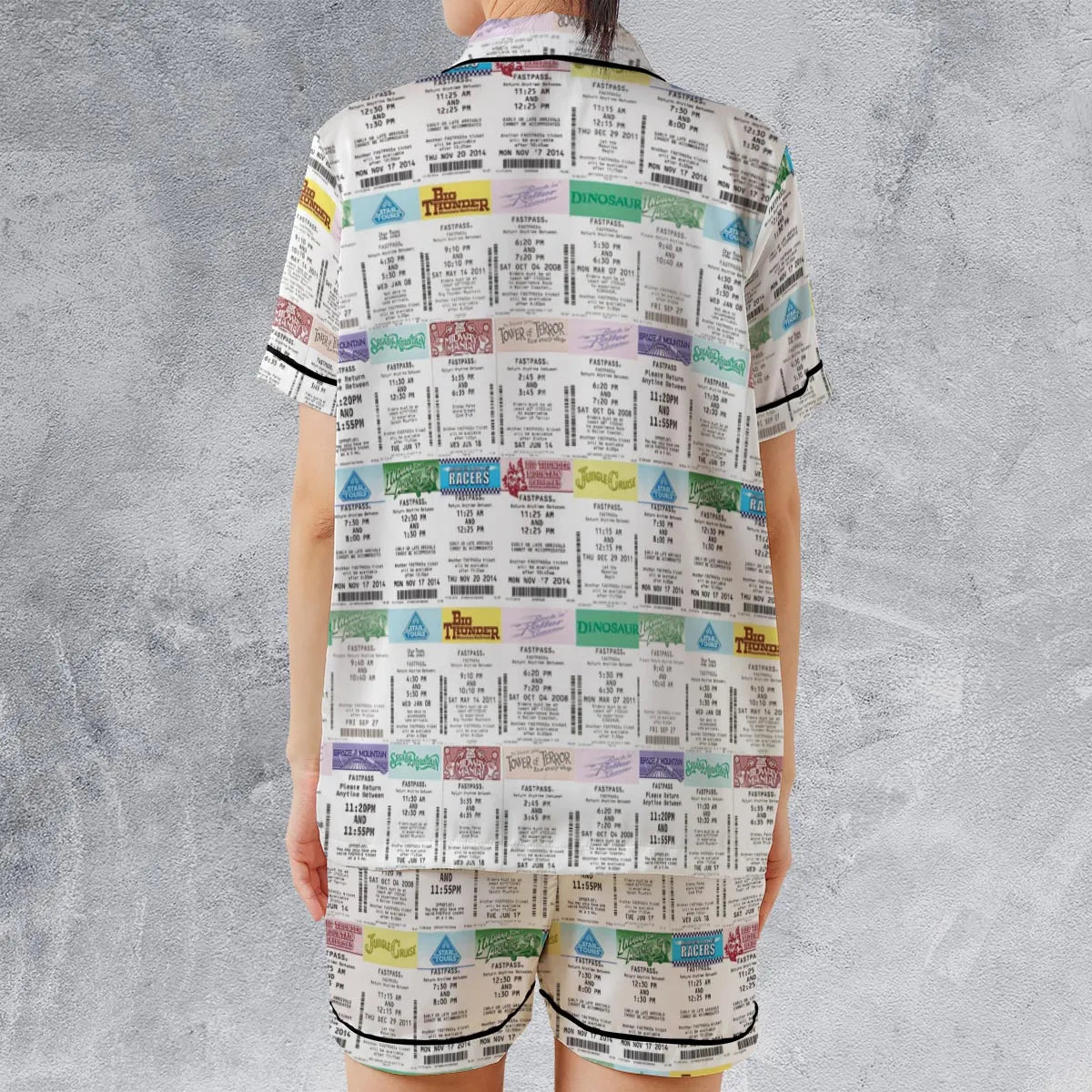 Satin Short-Sleeve Pajamas Set - D1KJPWT3
