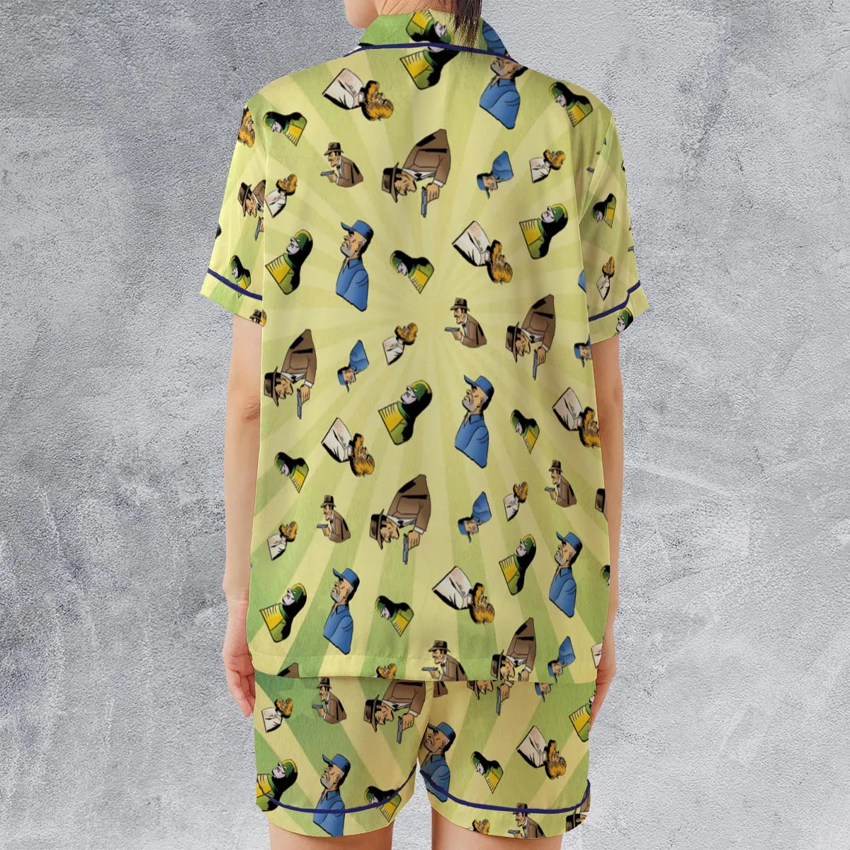 Satin Short-Sleeve Pajamas Set - Q5H5WZWM