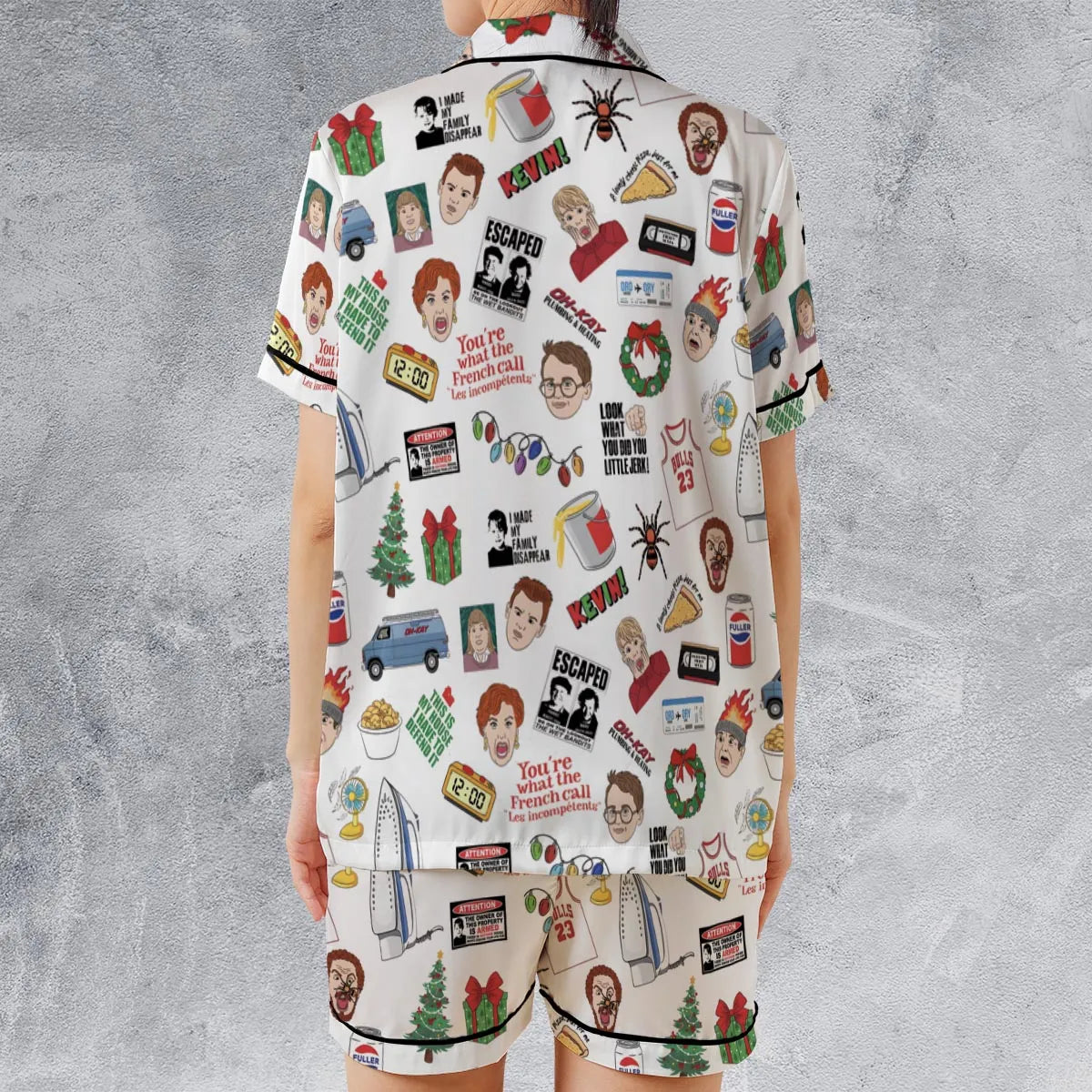 Satin Short-Sleeve Pajamas Set - YPQFYMZC