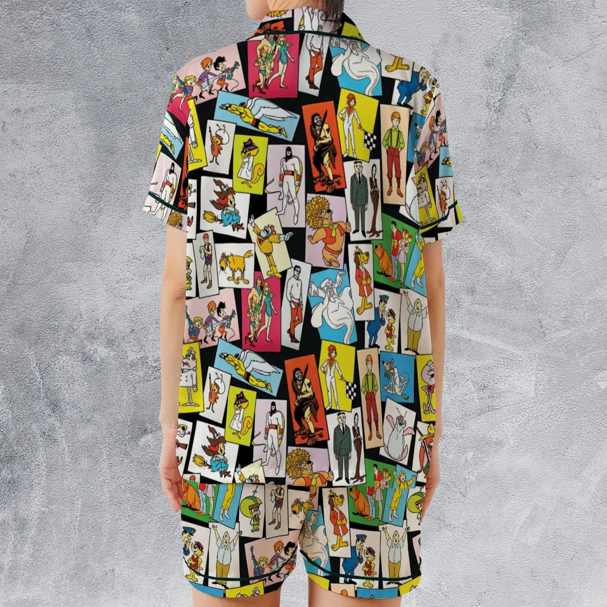 Satin Short-Sleeve Pajamas Set - J7BMVRXF
