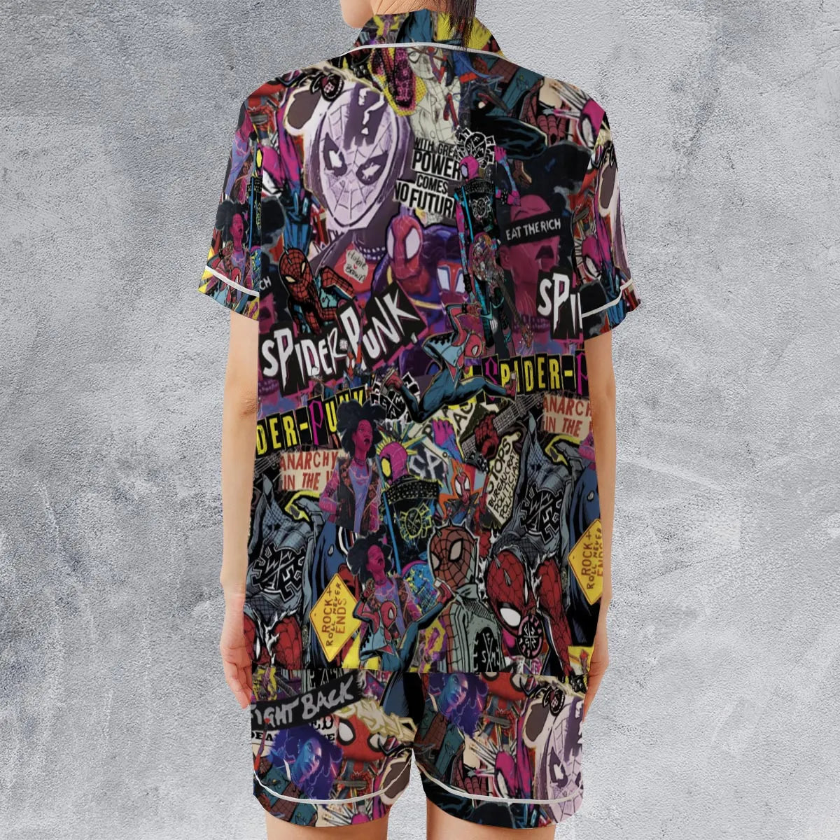 Satin Short-Sleeve Pajamas Set - J9FG77Q4