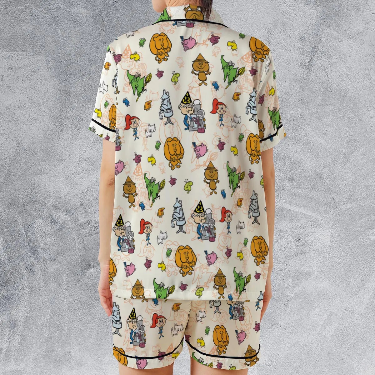 Satin Short-Sleeve Pajamas Set - XPVF97YA