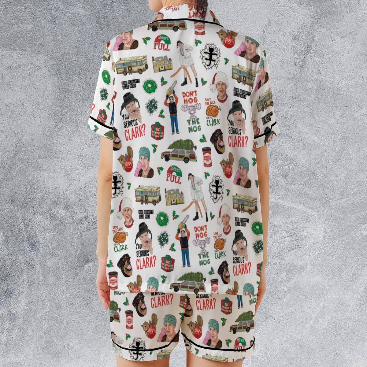 Satin Short-Sleeve Pajamas Set - X4PCUZJ3