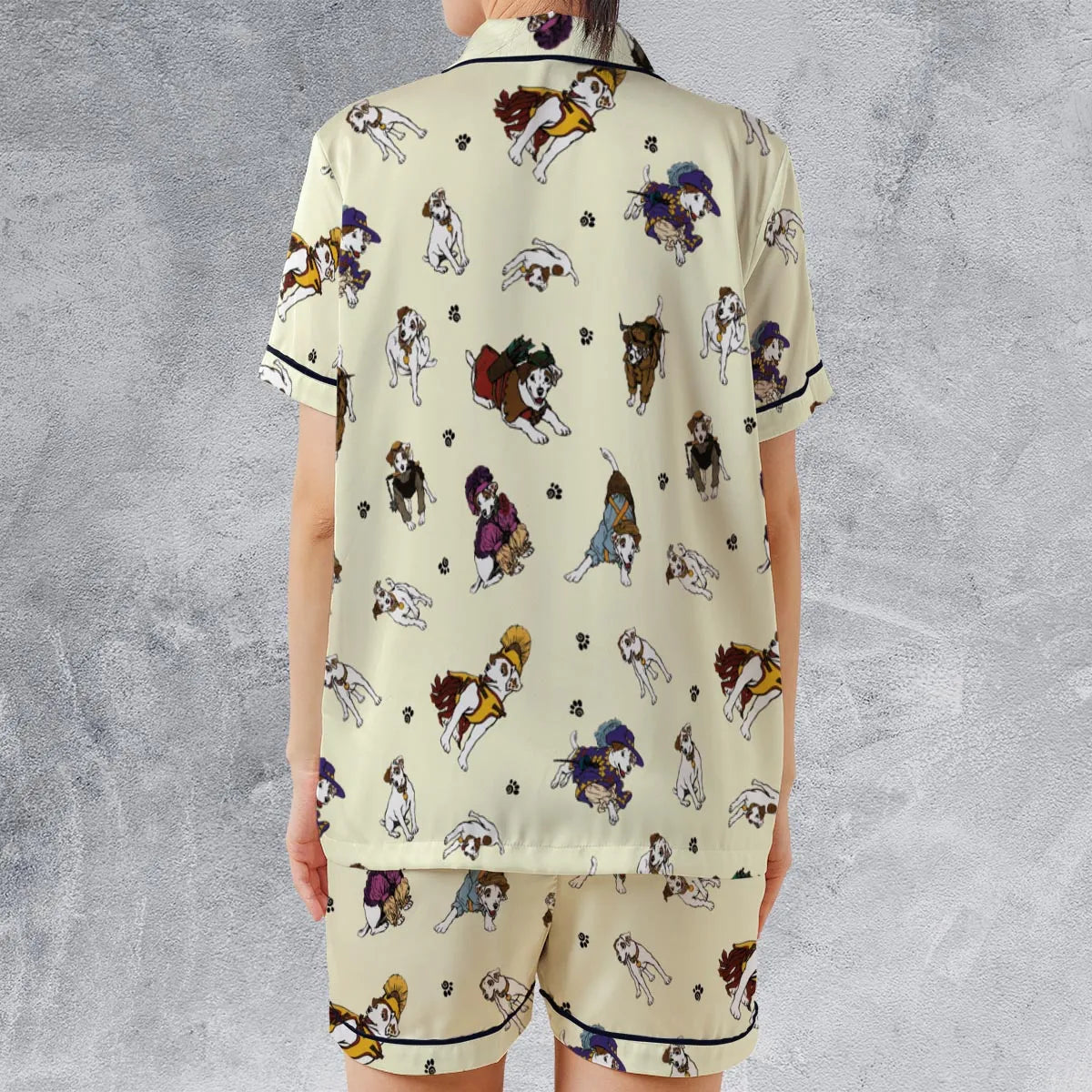 Satin Short-Sleeve Pajamas Set - PMJYQJF8