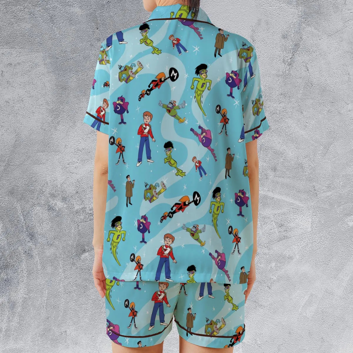 Satin Short-Sleeve Pajamas Set - 7PFZ5PJS