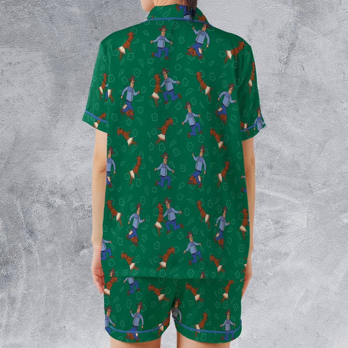 Satin Short-Sleeve Pajamas Set - 3YPK8U27