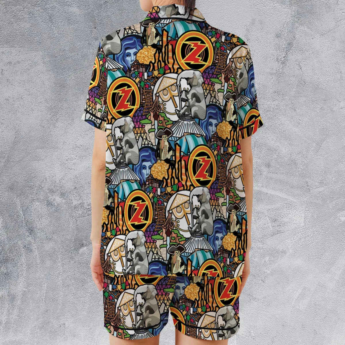 Satin Short-Sleeve Pajamas Set - P4J67K6E