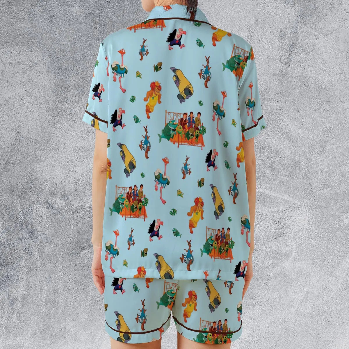 Satin Short-Sleeve Pajamas Set - CQLXP2QW