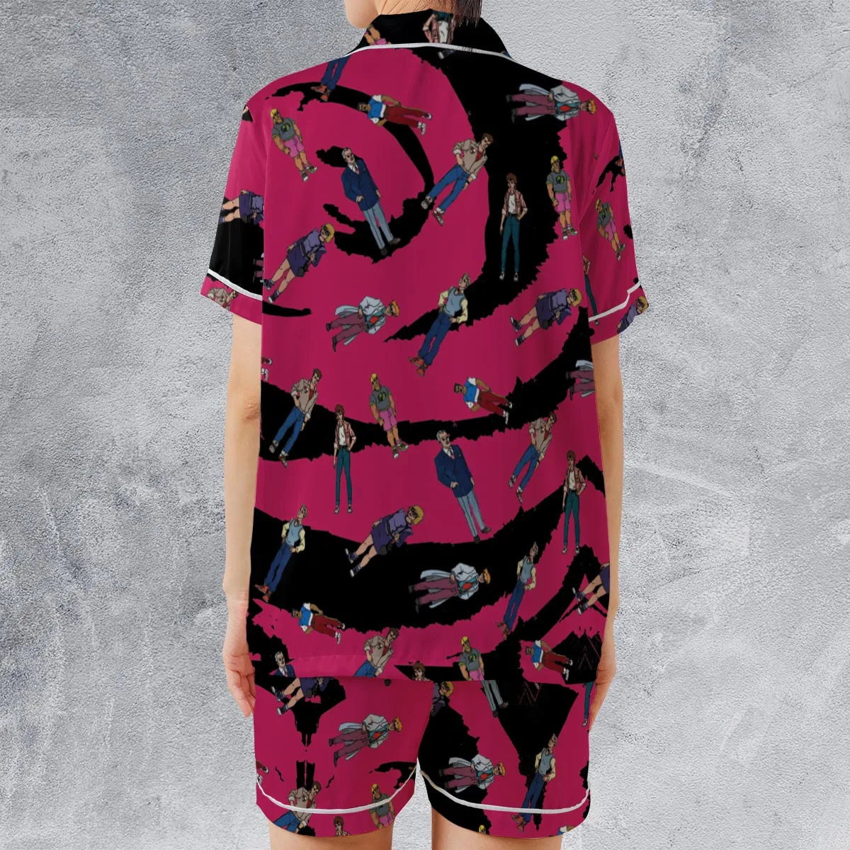 Satin Short-Sleeve Pajamas Set - 9D825JSN