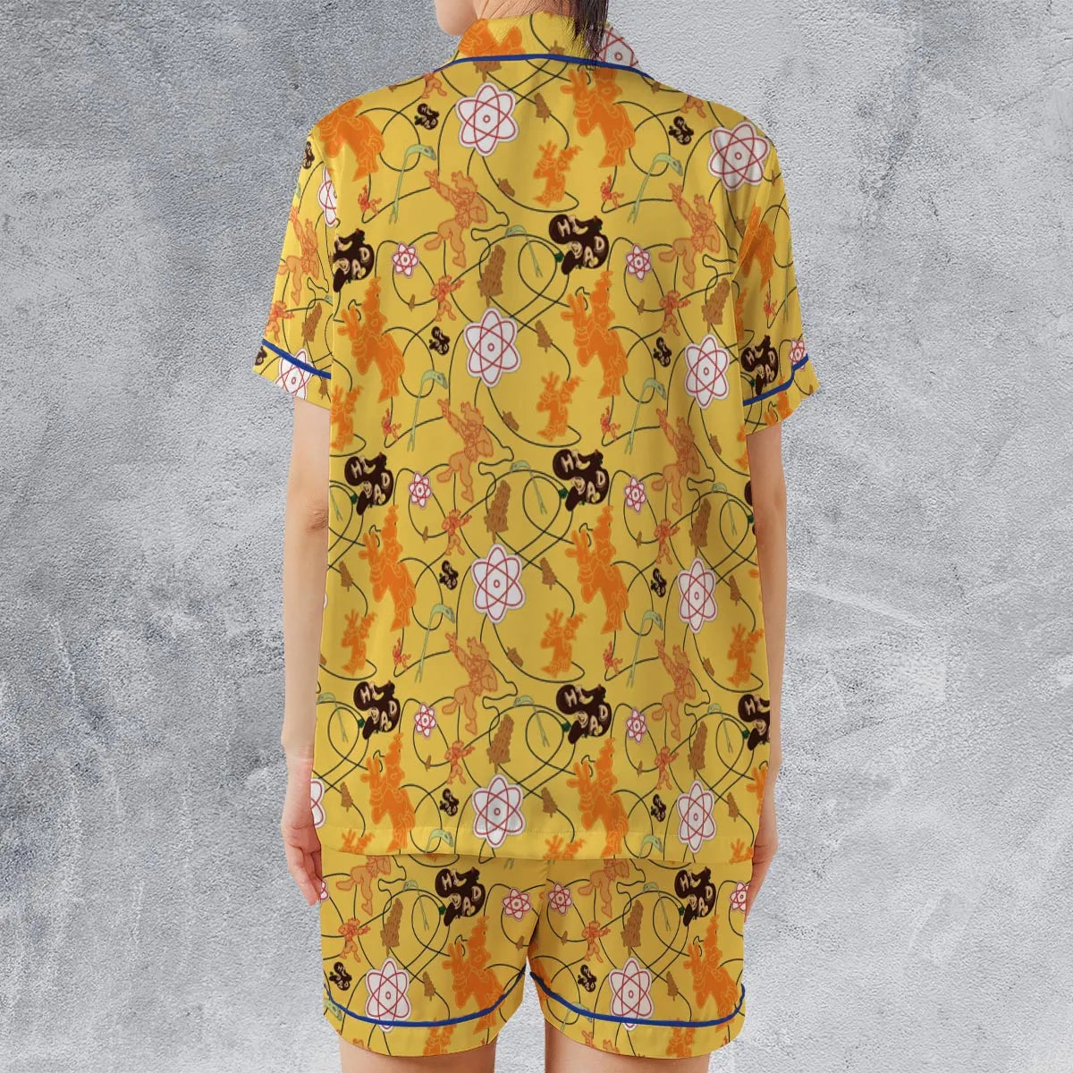 Satin Short-Sleeve Pajamas Set - HP3T9WFN