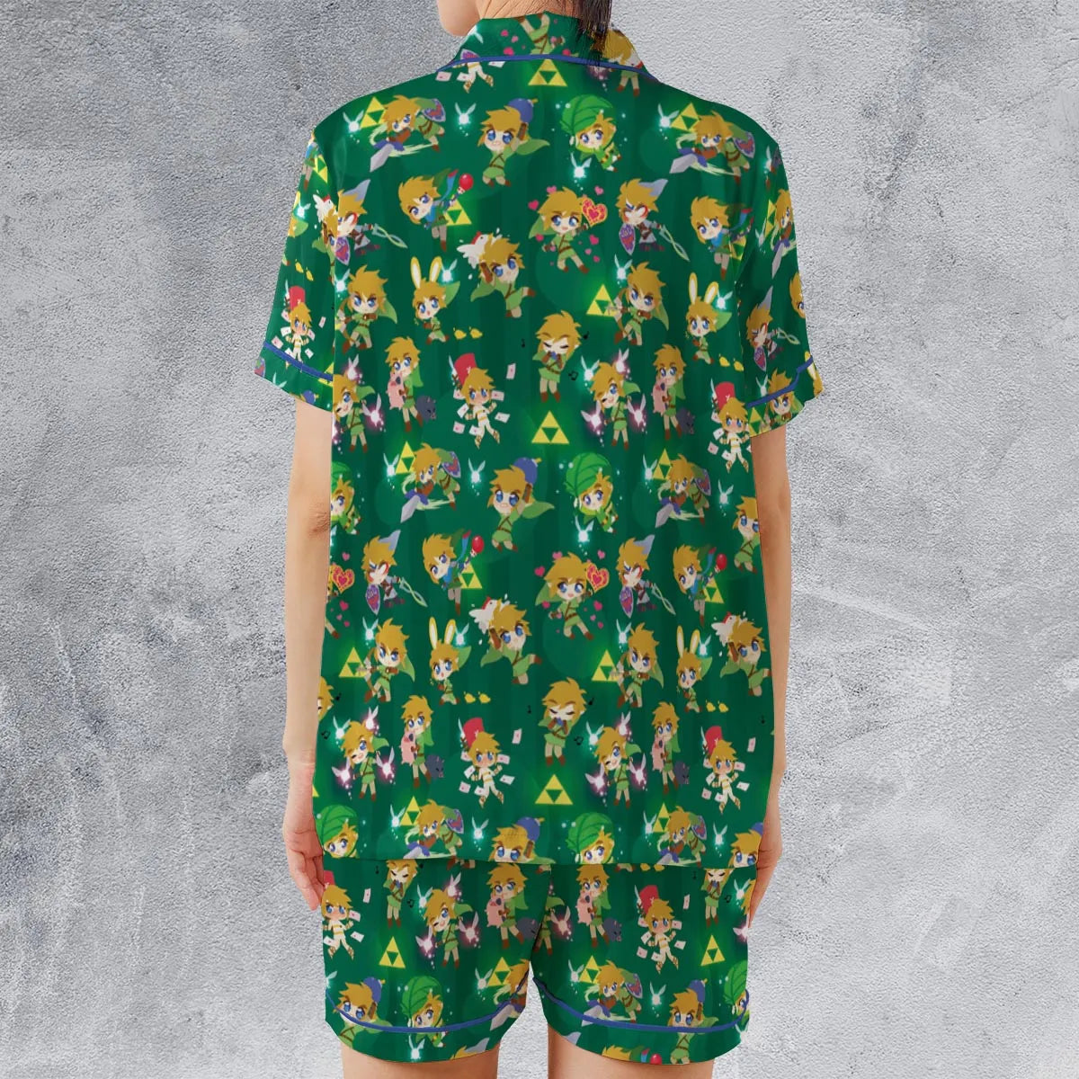 Satin Short-Sleeve Pajamas Set - XWSA4QZ2