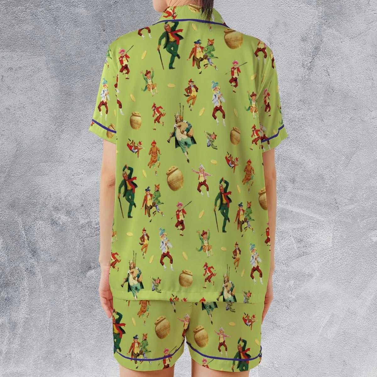 Satin Short-Sleeve Pajamas Set - LVTAZUZR