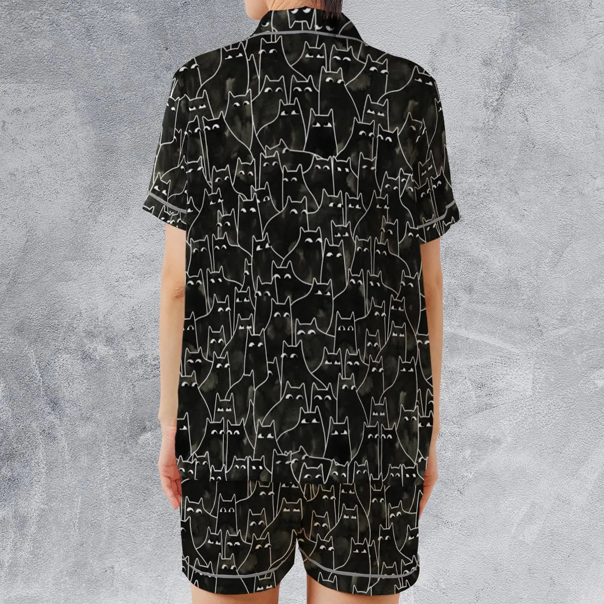 Satin Short-Sleeve Pajamas Set - ULS6QK1K