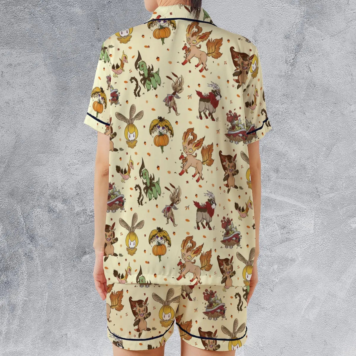 Satin Short-Sleeve Pajamas Set - W18G5VMV