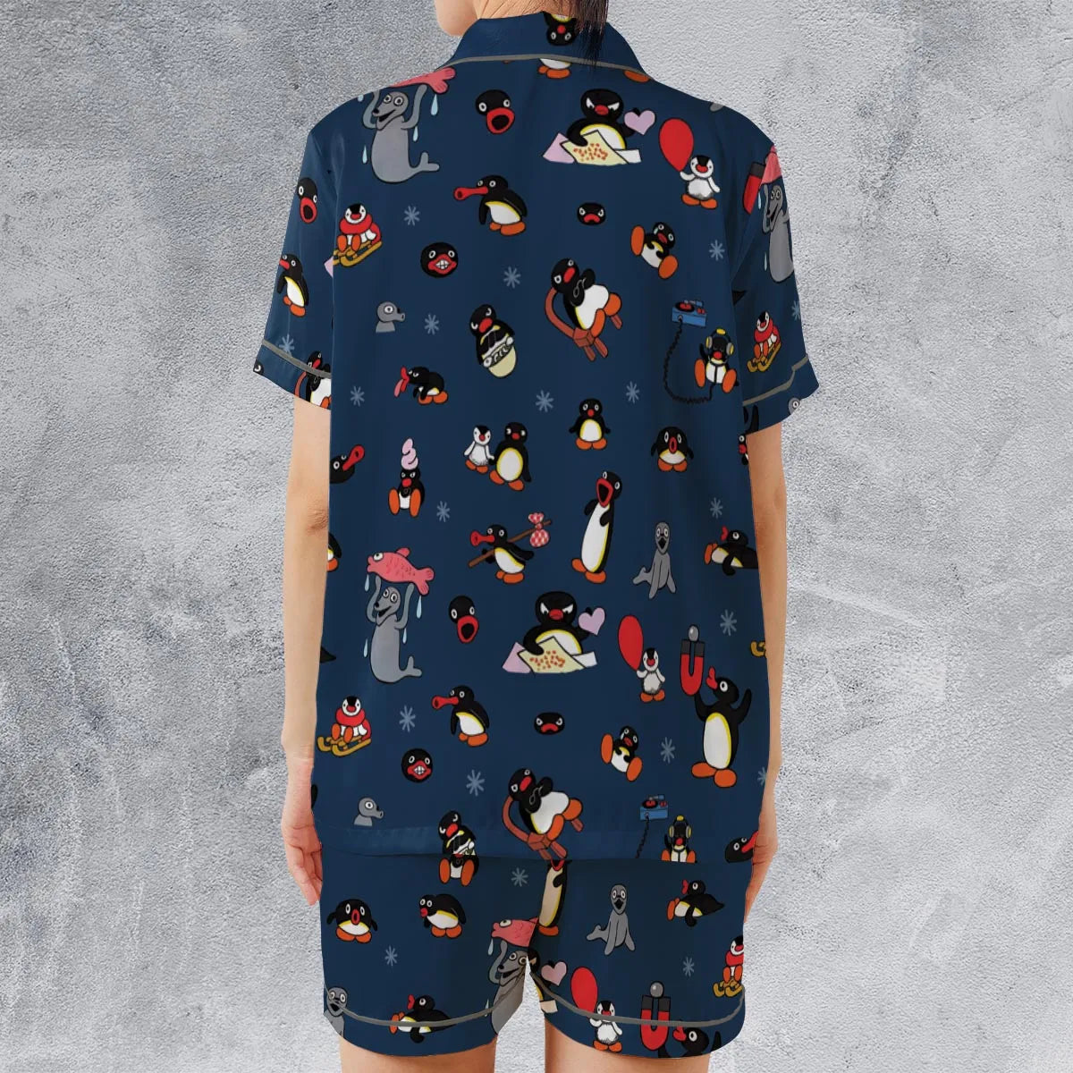 Satin Short-Sleeve Pajamas Set - 28F37MMN