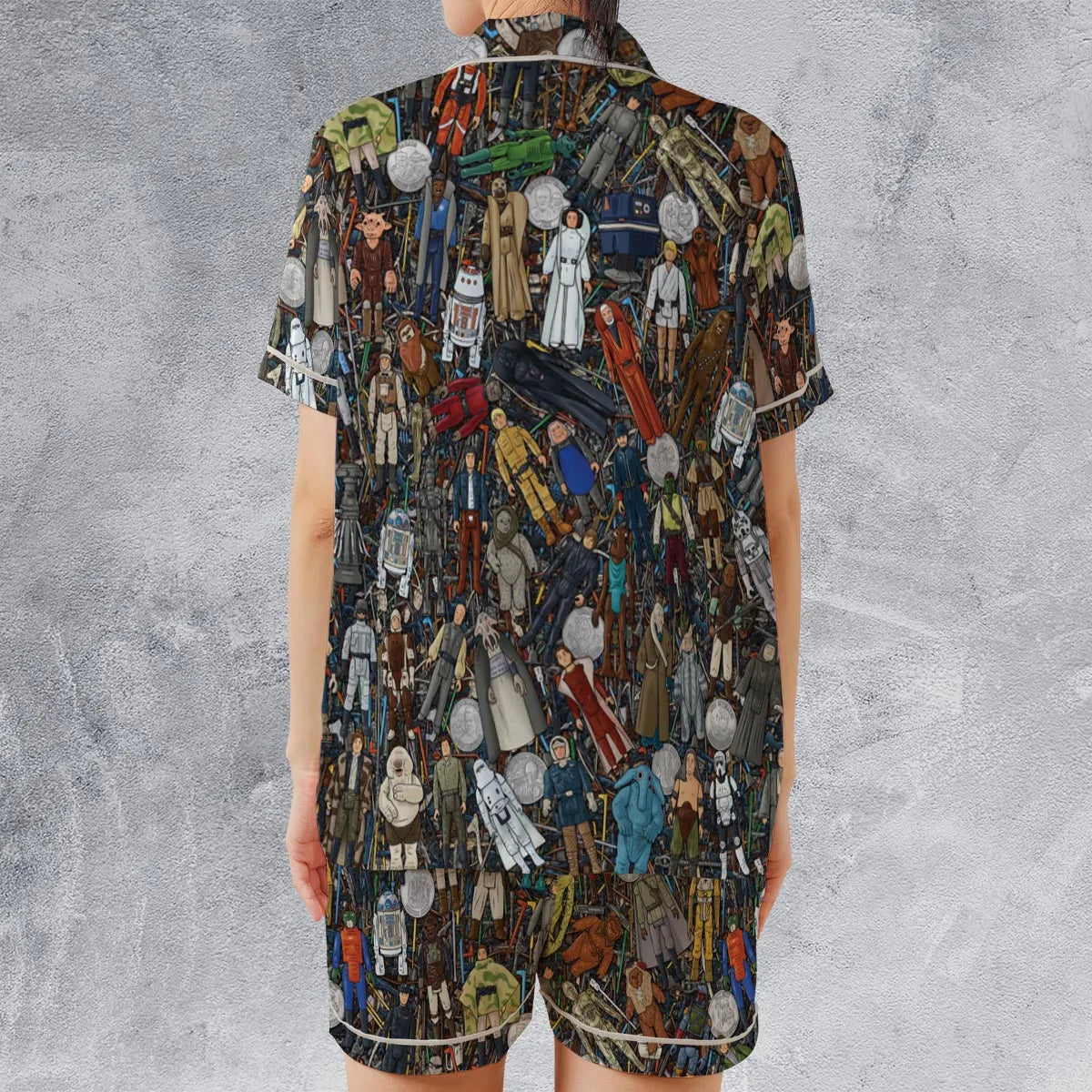 Satin Short-Sleeve Pajamas Set - 1RNG2E28