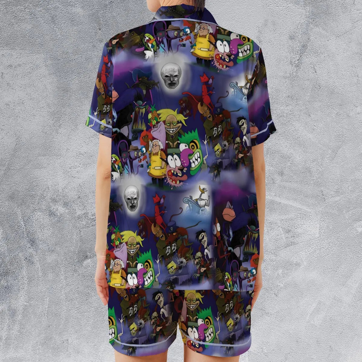 Satin Short-Sleeve Pajamas Set - V91F9S5U