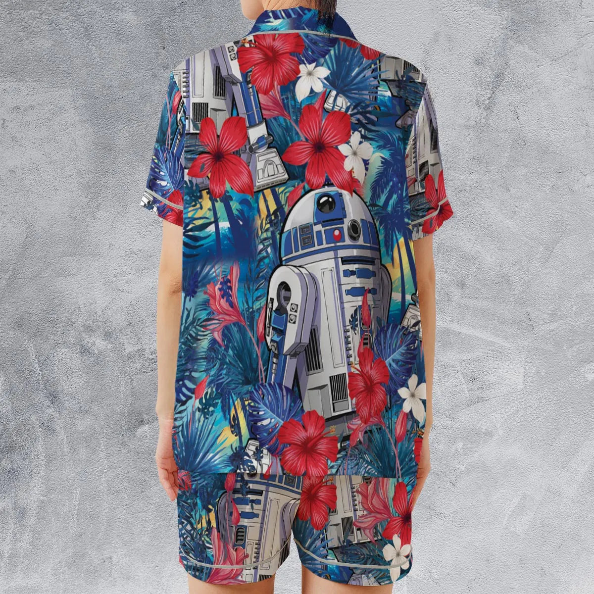 Satin Short-Sleeve Pajamas Set - JYTNE3UP