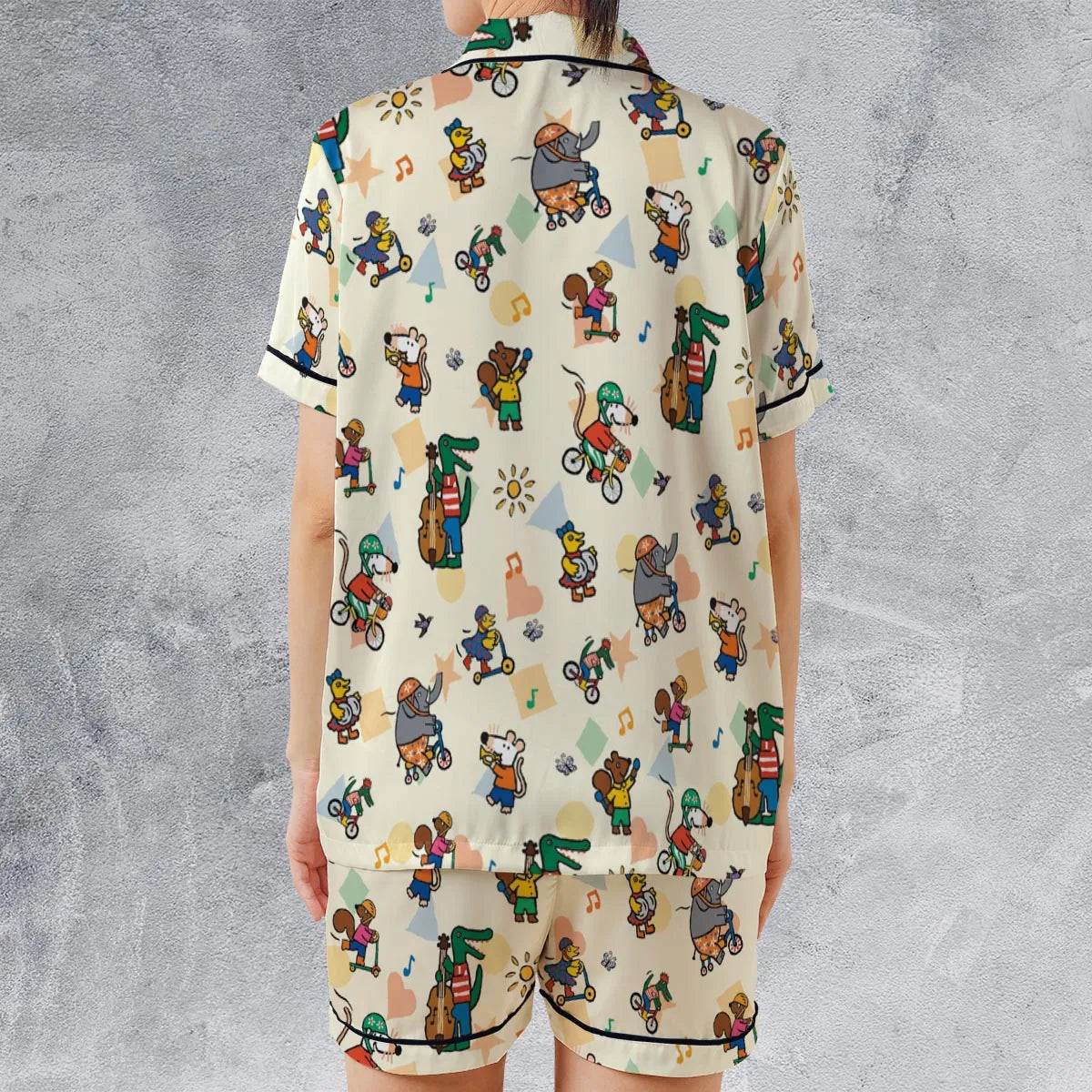 Satin Short-Sleeve Pajamas Set - W3MKR8RN