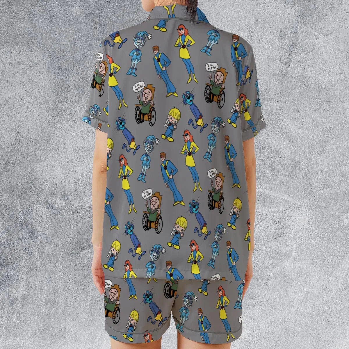 Satin Short-Sleeve Pajamas Set - VRRB37Y8