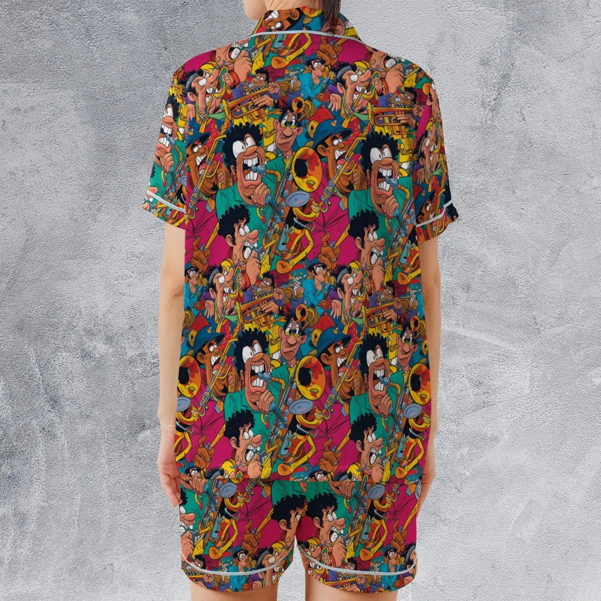 Satin Short-Sleeve Pajamas Set - WYWET4VR