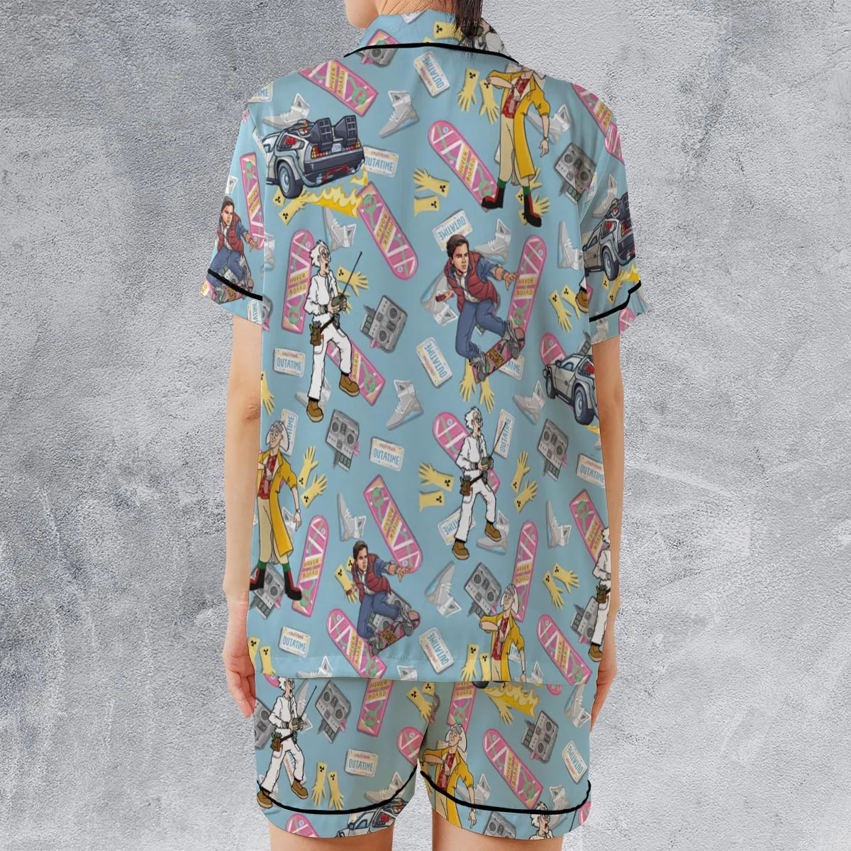 Satin Short-Sleeve Pajamas Set - RLL2ZKRH
