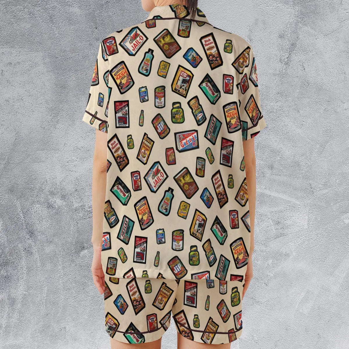 Satin Short-Sleeve Pajamas Set - P8QJ42Q4