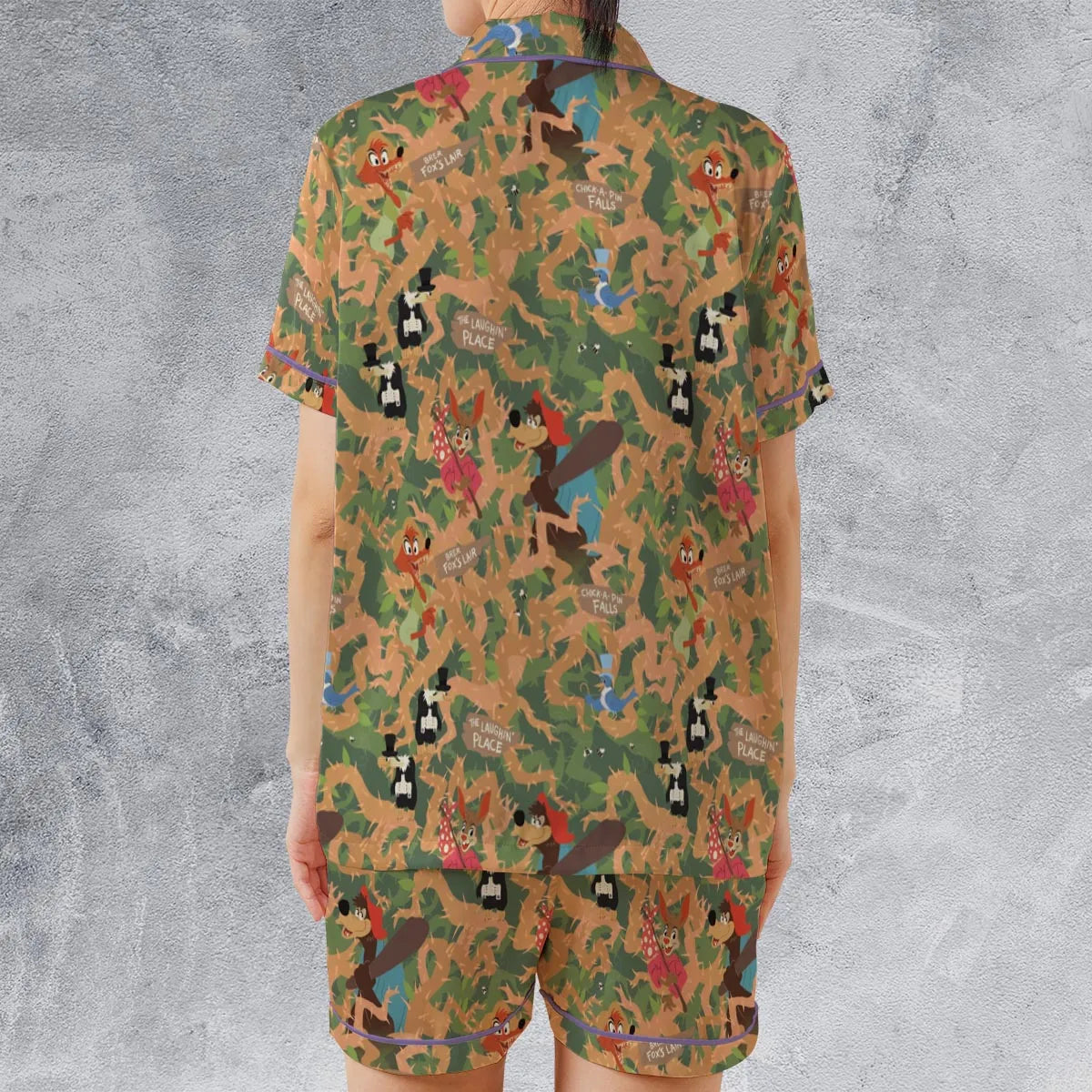 Satin Short-Sleeve Pajamas Set - V6GL4GBD