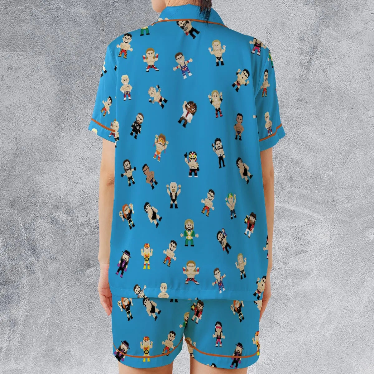 Satin Short-Sleeve Pajamas Set - CJ1LMK41